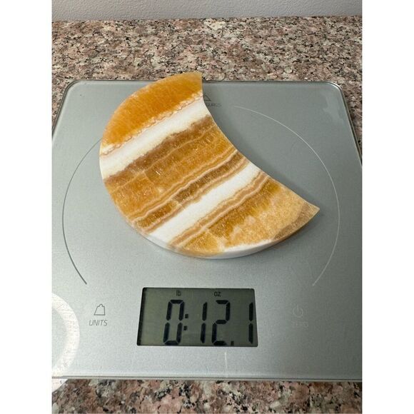 Banded Orange Calcite Moon - Picture 8 of 8